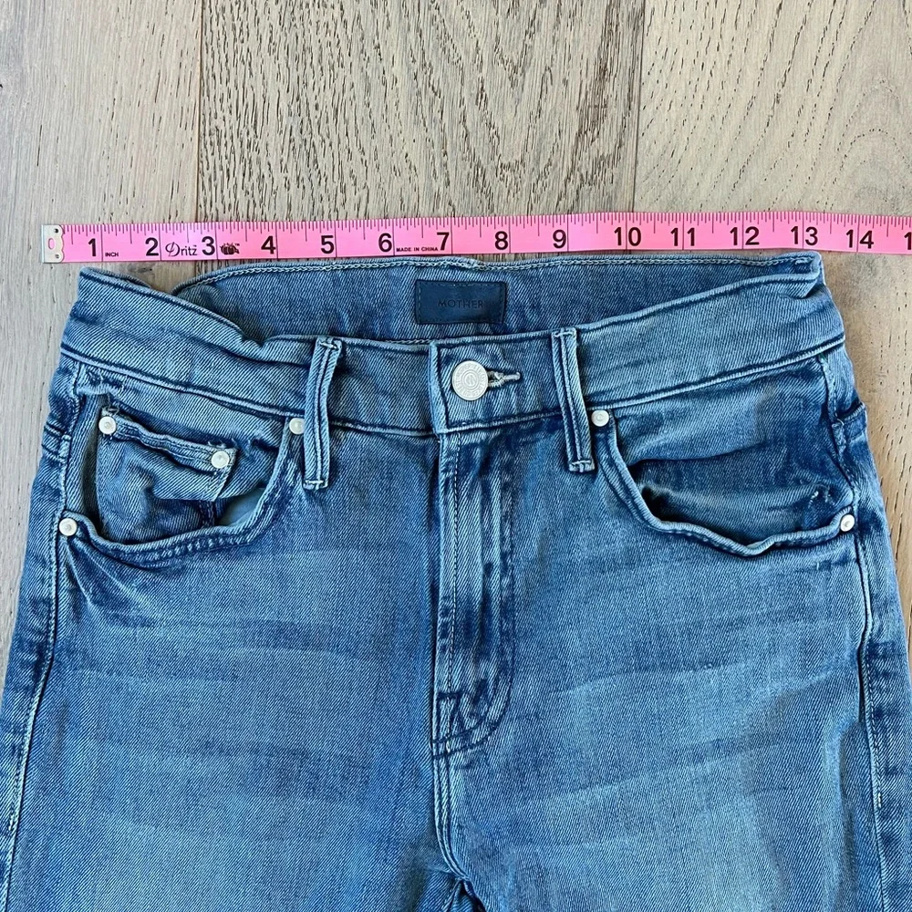 MOTHER Jeans Frayed Hem Mid Rise Straight Leg - Picture 4 of 11